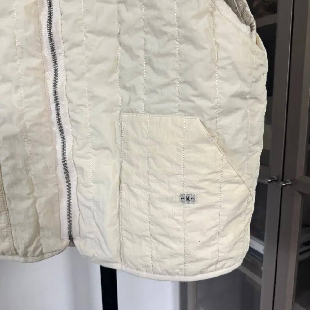 Knickerbocker Reverse Century Quilted Vest XXL NEW White Grey Pile Fleece Jacket